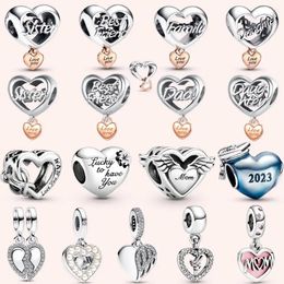 Charms Heart For Women DIY Bracelets Jewelery Fashion Birthday Anniversary Gifts Your Love Present Making Beads