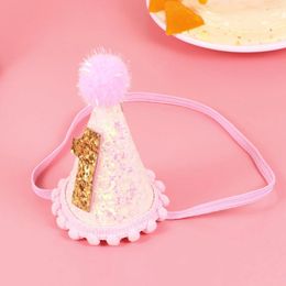 Bandanas Toddler Girl Hair Accessories Plush Ball Birthday Hat Baby Girls Party Hairball Glitter For