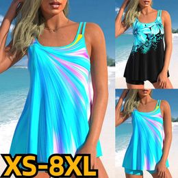 Beachwear Monokini Swimsuit Bathing Suit Sexy High Waist Summer Design Printing Swimdrss Women Two Piece Tankini Swimwear 240105