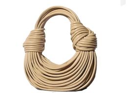 New Double Knot Bags For Women Gold Luxury Bread Knotted Ladies Shoulder Messenger Bag PU Leather Women Handbags Hobos Bag