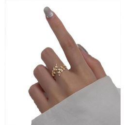 Cluster Rings 100 Authentic REAL925 Sterling Silver Fine Jewellery Mini CZ Set Olive Branch Of Leaf Shoot Ring Long7462486