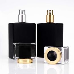 Manufacturer wholesale high grade blown glass perfume square luxury bottle OEM 50ml 75ml empty male perfume bottles