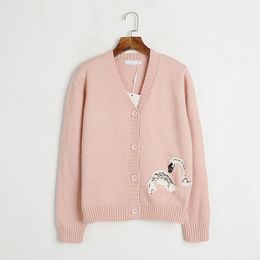 1009 L 2024 Runway Spring Brand SAme Style Sweater Short Sleeve V Neck Pink Cardigan Womens Clothes High Quality Womens DL