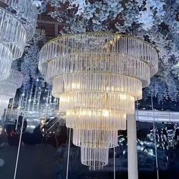 cheap acrylic Modern Crystal Pendant Light wedding celling back drop Lamp Nordic Crystal LED Chandelier Hotel Lobby Lighting Restaur