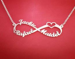 Silver Personalised Custom Name Infinity Necklace Men Women Kids Child Friendship Christmas Family Jewellery Friend Gift2260376