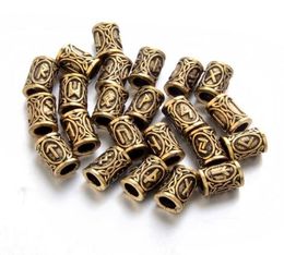 24pcs Top Silver Norse Viking Runes Charms Beads Findings For Bracelets For Pendant Necklace For Beard Or Hair Vikings Rune Kits1431467