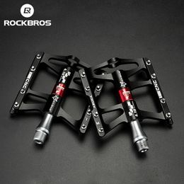 ROCKBROS Mountain Bike Bicycle Pedals Cycling Ultralight Aluminium Alloy 4 Bearings MTB Pedals Bicicleta Bike Pedals Flat BMX 240105