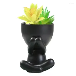 Vases Figure Flower Vase Small Ceramic Creative Table Top Display Flowerpot Human Body Shaped Succulent Pots