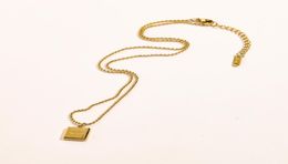 Women Luxury Designer Necklace Choker Pendant Chain 18K Gold Plated Stainless Steel Crystal Rhinestone Letter C Necklaces Statemen8998505