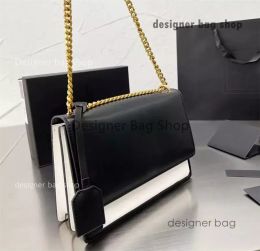 designer bag SUNSET tote bag shoulder WOC smooth Leather Metal fittings envelope metal sign handbag with key ring chain womens men crossbody bags BABA