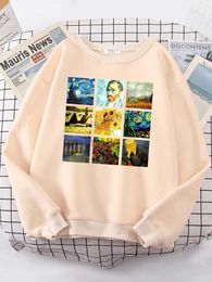 Women's Hoodies Sweatshirts Van Gogh Works Sanskrit Female Hoodie Harajuku High Quality Hoody vintage Casual Sweatshirt Oversize Warm Loose Tracksuit Female