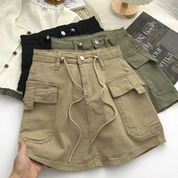 Vintage a Line Skirt Fashion Women Y2K Crop Patchwork High Waist Sexy Preppy Style Mini Streetwear 240106