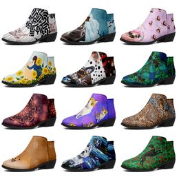 Customised shoes Fashion Boots star lovers diy Boots Retro casual shoes Christmas women Boots outdoor sneaker red black big size eur 35-46