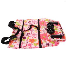 Storage Bags Bag With Wheel Rolling Grocery Cart Shopping Trolley Folding