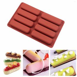 Baking Moulds 8 Finger Connected Rectangular Hand Soap Mould Silicone Cake DIY Appliance Dough Tray