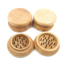 Grinders Round Solid Wood Type Herb 52mm Smoking Accessories 2 Layers Tobacco Crusher Hand Herb Grinder HK In Stock