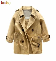 ICOINY Fashion Kids Trench coats for Boys Long Pattern Casual Boys Belted Trench Coat Child Autumn Spring Jacket Outerwear5629083