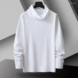 Men's T Shirts 2024 Autumn Winter Casual Long Sleeve Men Solid Turtleneck T-shirts Man Tops Tee Black White Grey