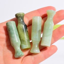 Colourful Jade Gemstones Smoking Tube One Hitter Portable Bong Herb Tobacco Pipes Cigarette Holder Handpipe Philtre Mouthpiece Catcher Taster Bat Tips