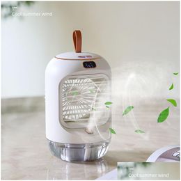 Fans Portable Air Conditioner Mist Fan 3600Mah Mini Cooler Usb Conditioning 3-Gear Speed Cooling Humidifier Drop Delivery Home Garde Dhlxl