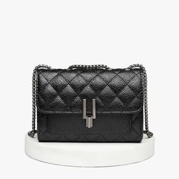 Versatile Caviar Bun for Women's 2023 Summer Fashion Texture Diamond Grid Chain Single Shoulder Handheld Underarm Bag