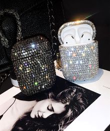 Glitter Rhinestones Wireless Bluetooth Earphone Charging Box Protective Case For Airpods Pro Shockproof Case For Apple Airpods 126909564