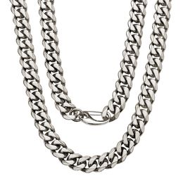 15mm Hip Hop Stainless Steel Smooth Miami Cuban Link Chain Necklace Jewelry Set Full 5A Zircon 18K Gold Plated Silver Accessories