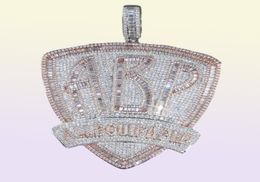 Chains 2022 Iced Out Full Bling Cubic Zirconia Baguette Initial Letters ABP Charm Pendant Necklace For Hip Hop Men Fashion Punk Je3050694