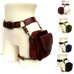 Pu Small Square Bag Women Satchel Cross Leg Bag Waist Bag Motorcycle Wind Side Bag Medieval Knight Personality Props Fanny Pack 240106