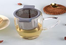 Fine Mesh Tea Strainer Lid Tea and Coffee Philtres Reusable Stainless Steel Tea Infusers Basket with 2 Handles5908268