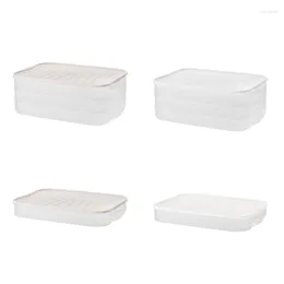 Storage Bottles 1/3 Layers Dumpling Box With Lid Stackable Plastic Sealed Container Drop