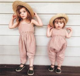 15T Summer Toddler Kids Baby Girl Romper Sleeveless Solid Strap Jumpsuit Elegant Cute princess clothing Boho beach Outfits3304789