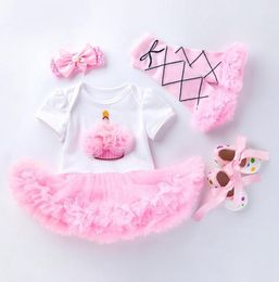 12m Fashion Brand New Clothes for Newborn Infant Baby Girls Birthday Baptism Dress Set Lovely Clothing 1st Year Girls Baby Suit3118400