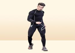 Men Gym Bodybuilding Compression Tight Long Pants Black Trousers Joggers Mallas Hombre Fitness Running Pants 2xu5197884
