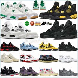 with Box Desinger Shoes 4s Basketball для мужчин и женщин Jumpman 4 Iv Спортивные кроссовки Black Cat Pine Oreo University Blue Mocha Seafoam