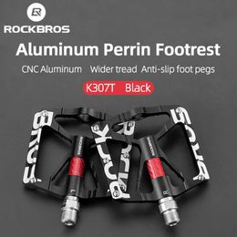 ROCKBROS Bicycle Pedals Alloy Bearings Cycling Pedals Platform Bike Flat Pedal Pedals Reflective Anti-slip MTB Bike Accessories 240105