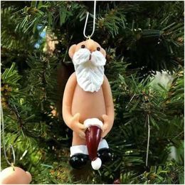 Decorations Christmas Decorations Christmas Decorations Tree Resin Painted Naked Santa Hanging Pendants Ornaments For Home Decor New Year Drop