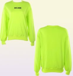 Darlingaga Streetwear Loose Neon Green Sweatshirt Women Pullover Letter Printed Casual Winter Sweatshirts Hoodies Kpop Clothing T23421828