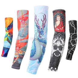 Arm Leg Warmers Other Tattoo Supplies Sunscreen hand sleeve tattoo arm protection ice silk UV resistant cool and sunshade flower arm cover YQ240106
