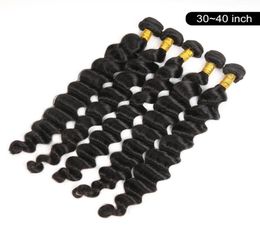 Long length Human Hair Bundles Weft 32 34 36 38 40 inch Brazilian Loose Deep Wave Extension Natural Color1772307