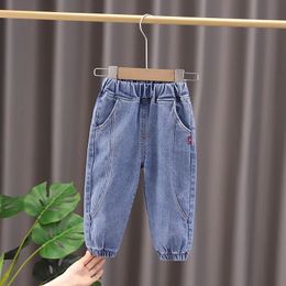 Baby Boys Girls Jeans Pants Children Trousers Casual Cartoon Kids 1 2 3 4 YEARS 240106