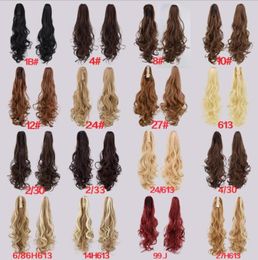 Whole New Fashion Synthetic Claw Ponytail Clip In On Hair Extension Wavy Curly Style Hair Pieces 16 Colours Ponytails shi3974948