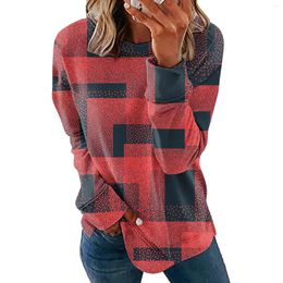 Women's Hoodies Fashion T Shirts Sweatshirt Geometric Print Long Sleeve Basic Round Neck Regular Fit Painting Fall & Winter