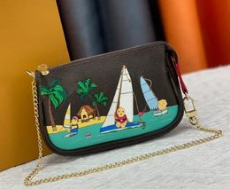 Outdoor Clutch Bags Mini Chain Bag Cartoon Image Lette