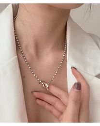 Chains OT Buckle Stone Necklace Women's Fashion Instagram Trendy Versatile Sterling Silver Short Collar CHN385