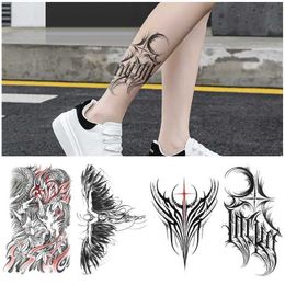 TBS Ukiyoe Coloured Angel Wings Flower Body English Black Water Transfer Printing Disposable Set Tattoo Sticker