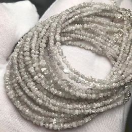 Meihan Wholesale Top Natural White Diamond Original Rocks Loose Beads Gem Stone Bracelets 925 Silver Design Trending Products 240105