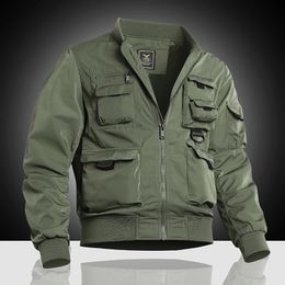 Spring and autumn Japanese functional multi pocket outdoor American retro work suit flight jacket loose Baseball uniform jacket 240105