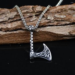 Pendant Necklaces Viking Axe Talisman Stainless Steel Necklace Jewelry Men With Gift Bag