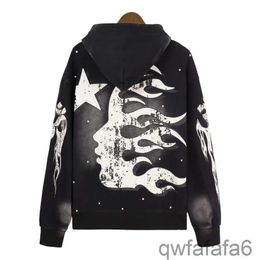 Designer Hoodie Men Pullover Spiderweb Star Flash Long Sleeve Street Hip-hop Sweatshirts Blue Red Grey Black White Yoga Vintage Hoodios QUVA